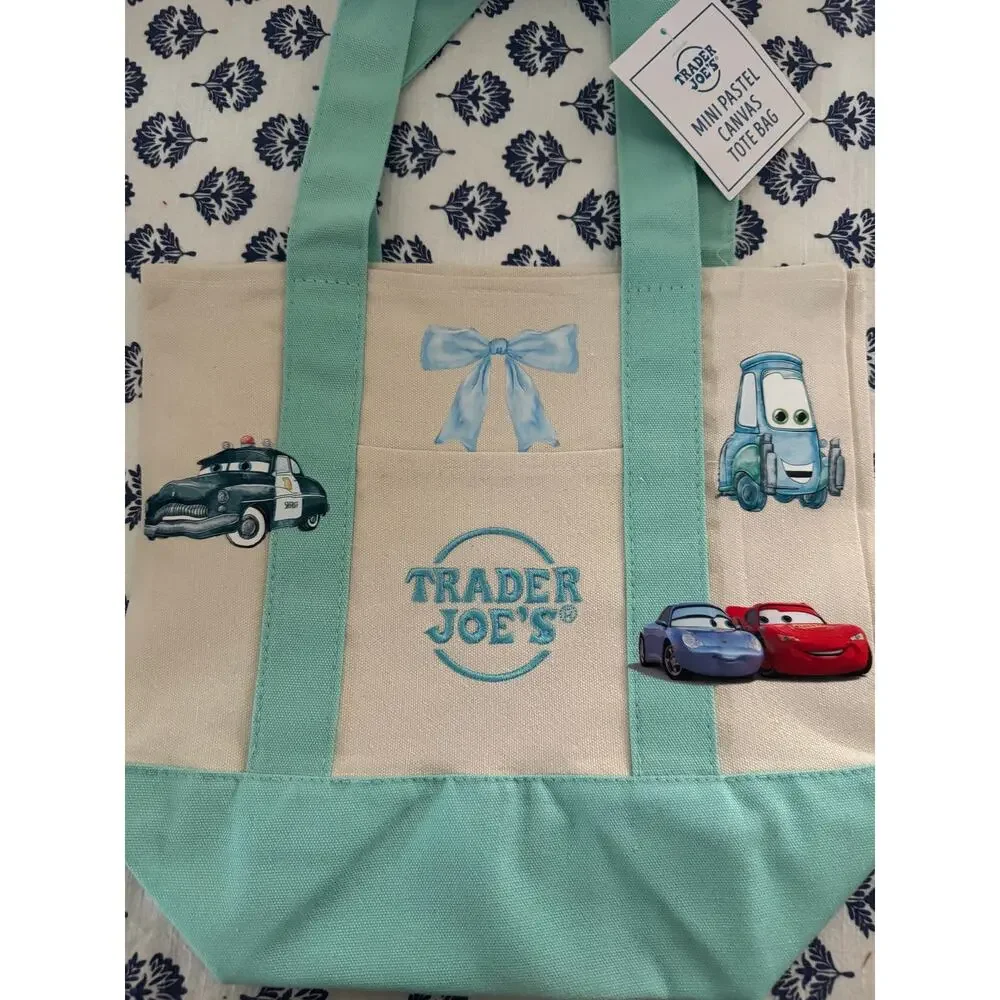 Disney Cars McQueen Custom Made Trader Joes Mini Tote One of a Kind